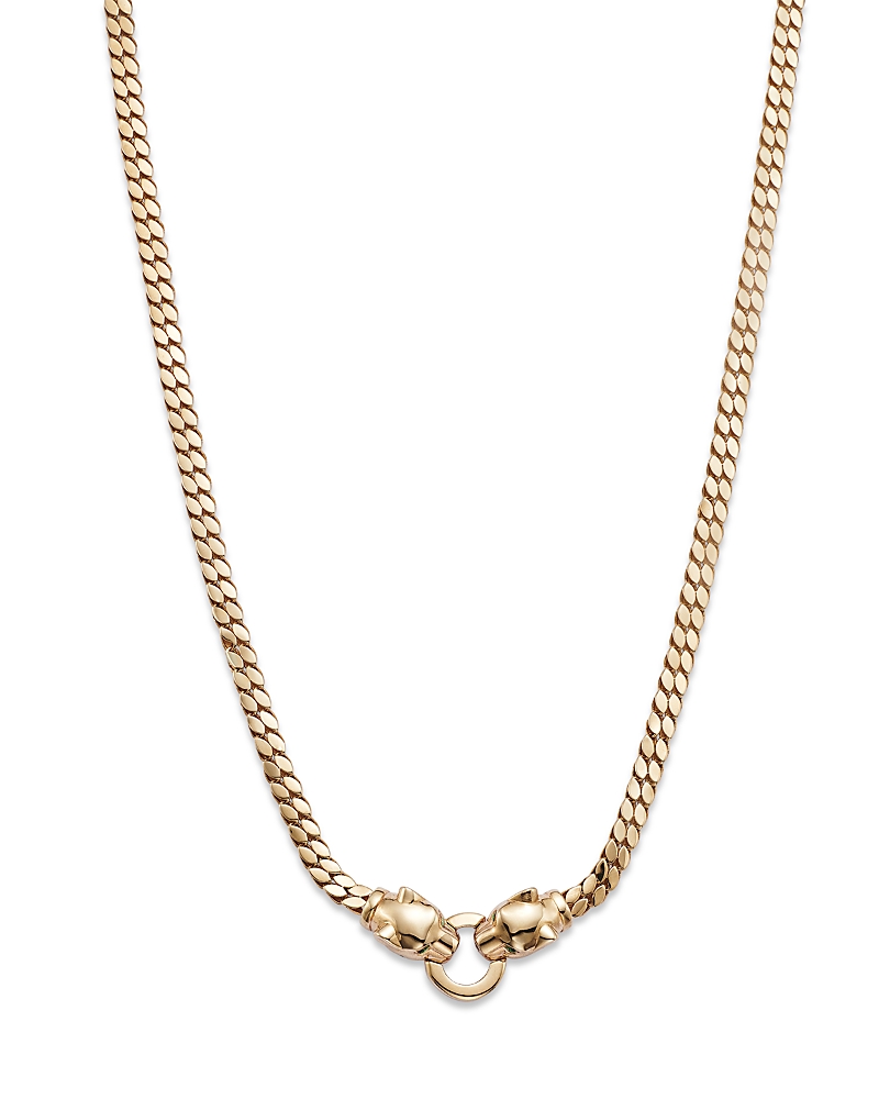 Alberto Amati 14k Yellow Gold Emerald Eye Panther Collar Necklace, 17 In Gold