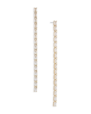 Shop Nadri A La Carte Long Linear Drop Earrings In Rhodium Plated Or 18k Gold Plated