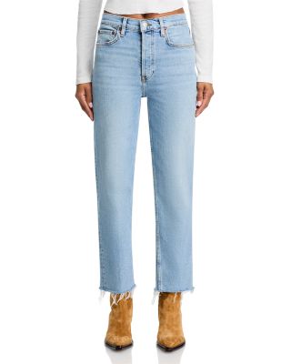 Stove Pipe High Rise Straight Jeans in Mid 90&#39;s