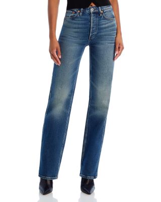 RE/DONE 90s High Rise Loose Fit Straight Leg Jeans in Distressed |  Bloomingdale's