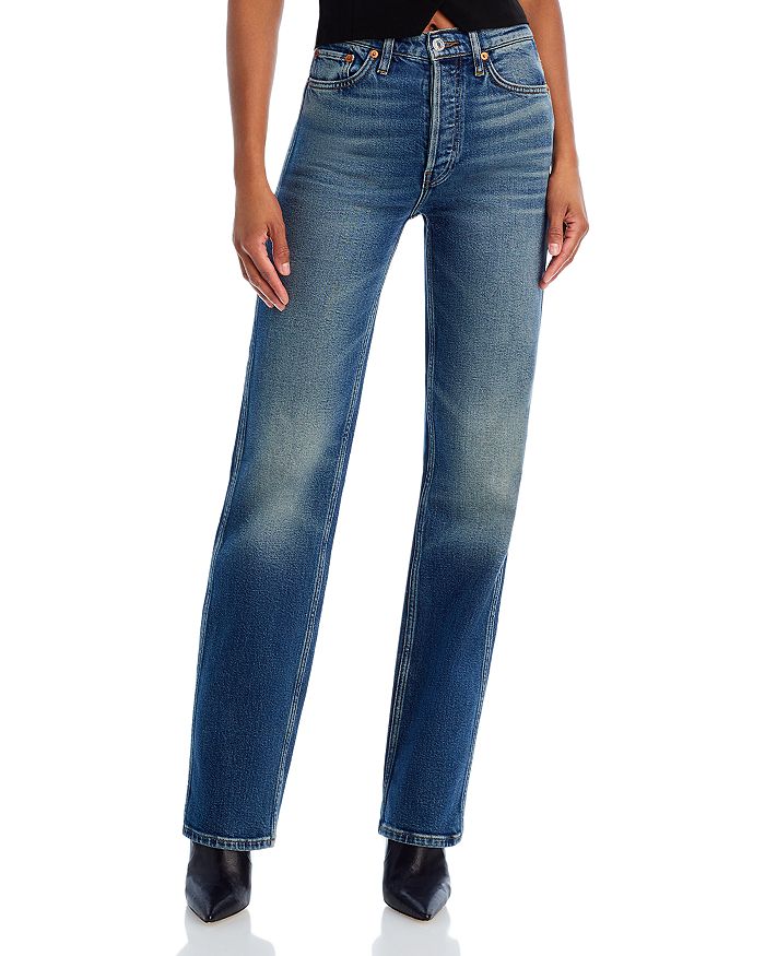 RE/DONE 90s High Rise Loose Fit Straight Leg Jeans in Distressed ...