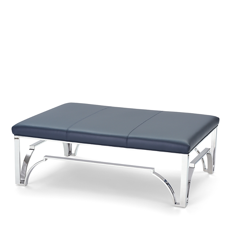 Massoud Hutchins Chrome Ottoman In Tribeca Citrine
