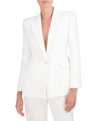 Bcbgmaxazria Womens Satin Office One Button Blazer Black Size L main image 0
