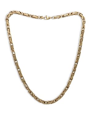 14K Yellow Gold Royal Byzantine Chain Link Necklace, 18