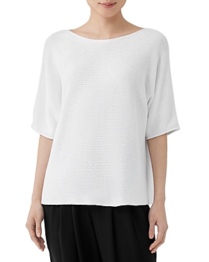 EILEEN FISHER COTTON BOAT NECK TOP