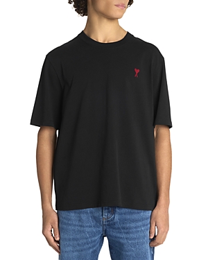 Ami Alexandre Mattiussi Ami Paris Ami De Coeur Black Oversize T Shirt In Black