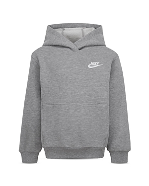 Shop Nike Club Fleece Pullover Hoodie - Little Kid In Dark Gray Heather