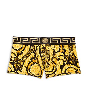 Versace - Printed Low-Rise Stretch Cotton Blend Trunks