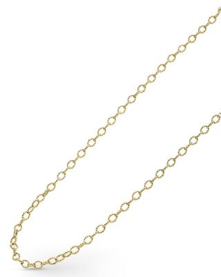 18K Yellow Gold Signature Caviar Beaded Oval Link Necklace, 18"