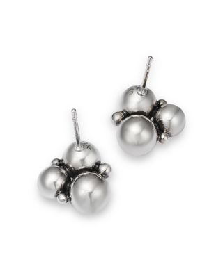 Sterling Silver Moonlight Grapes Ball Cluster Stud Earrings