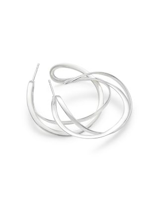 Sterling Silver Infinity Medium Hoop Earrings