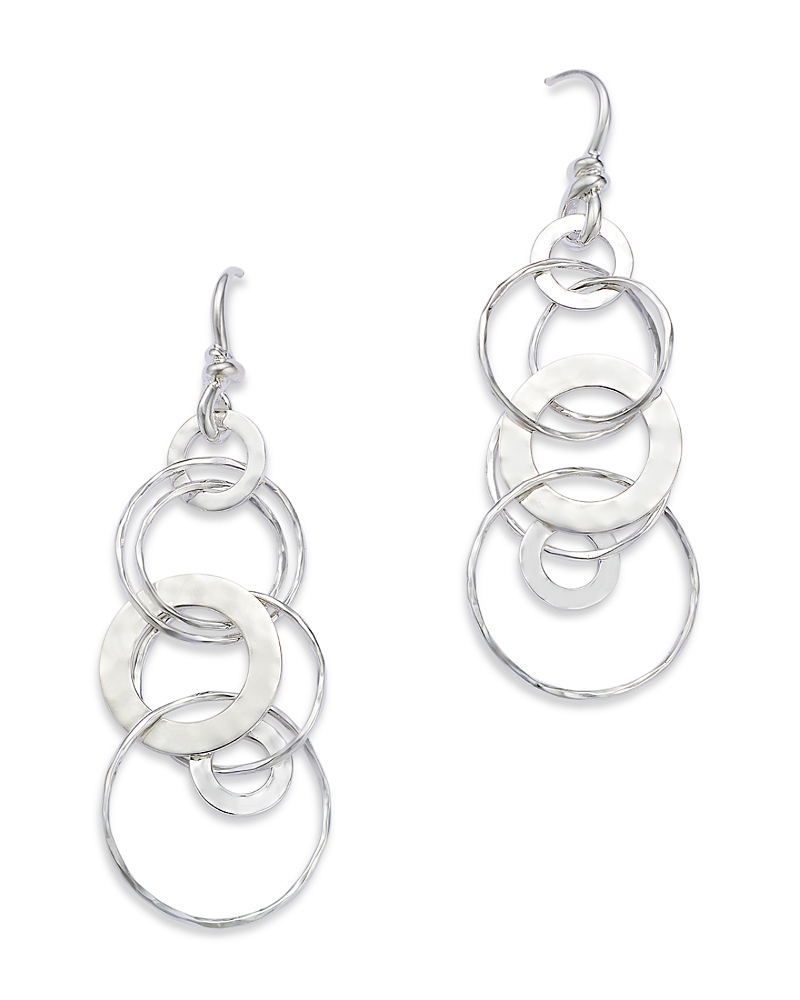 Ippolita Medium Hammered Jet Set Drop Earrings In Sterling Silver In Silver