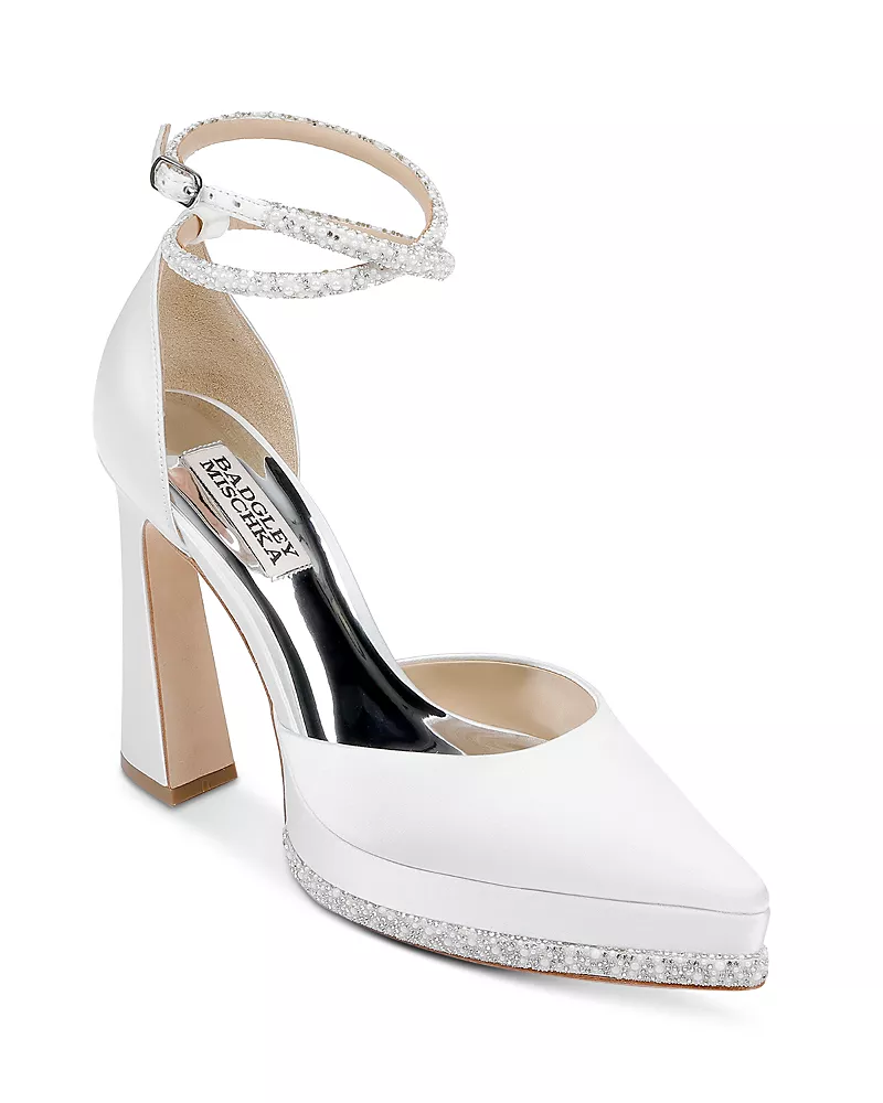 Badgley Mischka Women's Elaina Ankle Strap Pointed Toe High Heel Pumps