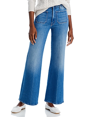 Mother The Patch Pocket High Rise Flare Roller Jeans in Eager Beaver