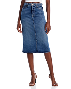 Mother Swooner Straight A Line Midi Skirt In Going Full