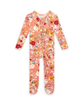 Proper Peony Baby Girls Blue Forget Me Not Zipper Footie