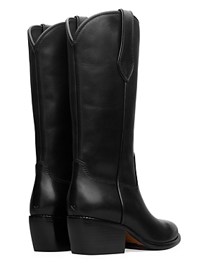 Shop Rag & Bone Women's Almond Toe Block Heel Cowboy Boots In Black