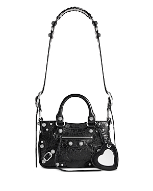 Balenciaga Neo Cagole Xs Metallic Leather & Rhinestone Handbag