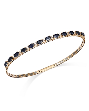 Bloomingdale's Precious Stone & Diamond Bangle Bracelet In 14k Yellow Gold In Blue/gold