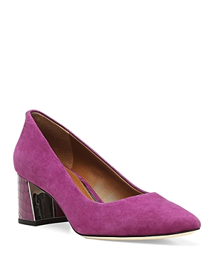 Donald Pliner Women's Embossed Mid Heel Pointed Toe Pumps In Iris