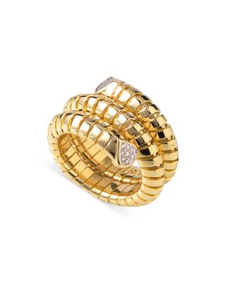 Marina B - 18K Yellow Gold Timo Diamond Pav&eacute; Coil Ring