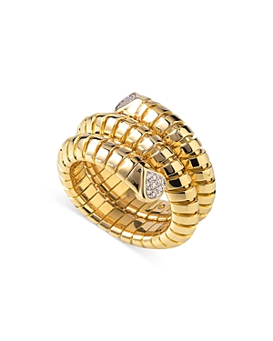 18K Yellow Gold Timo Diamond Pave Coil Ring