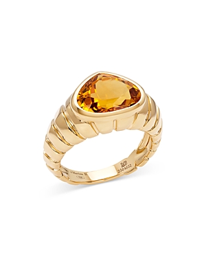 Marina B 18k Yellow Gold Timo Citrine Pear Statement Ring In Orange/gold