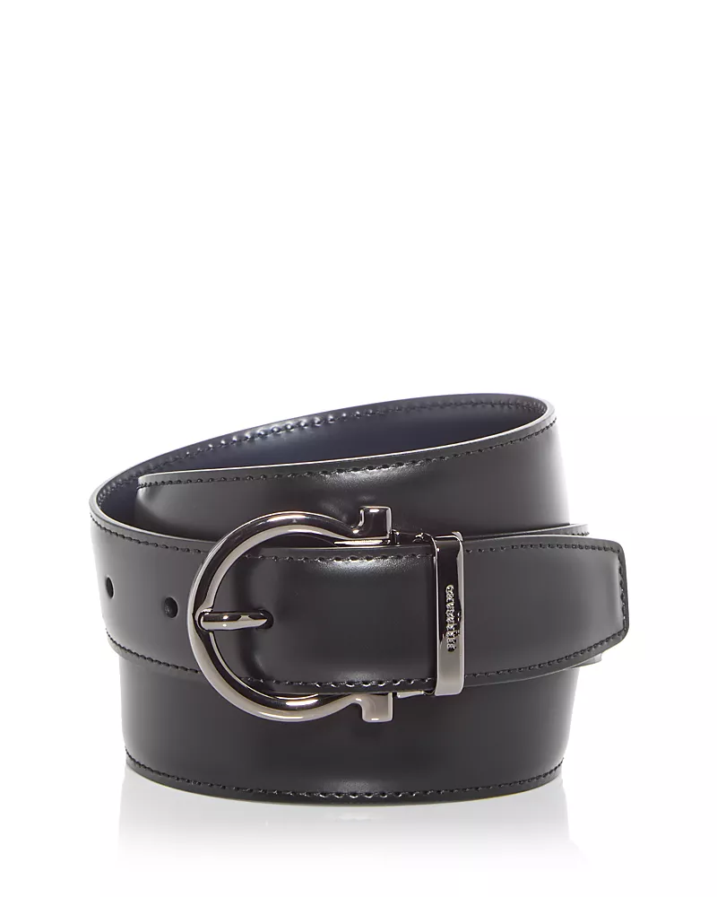 Ferragamo Men's Gancini Buckle Reversible Leather Belt