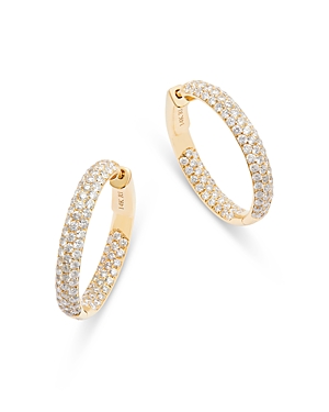 Bloomingdale's Diamond Inside Out Small Hoop Earrings in 14K Yellow Gold, 1.9 ct. t.w.