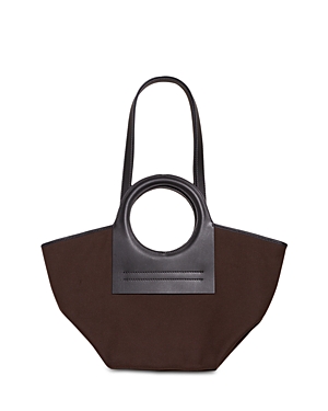 Hereu Cala S Canvas And Leather Bag In Brown/dark Gray