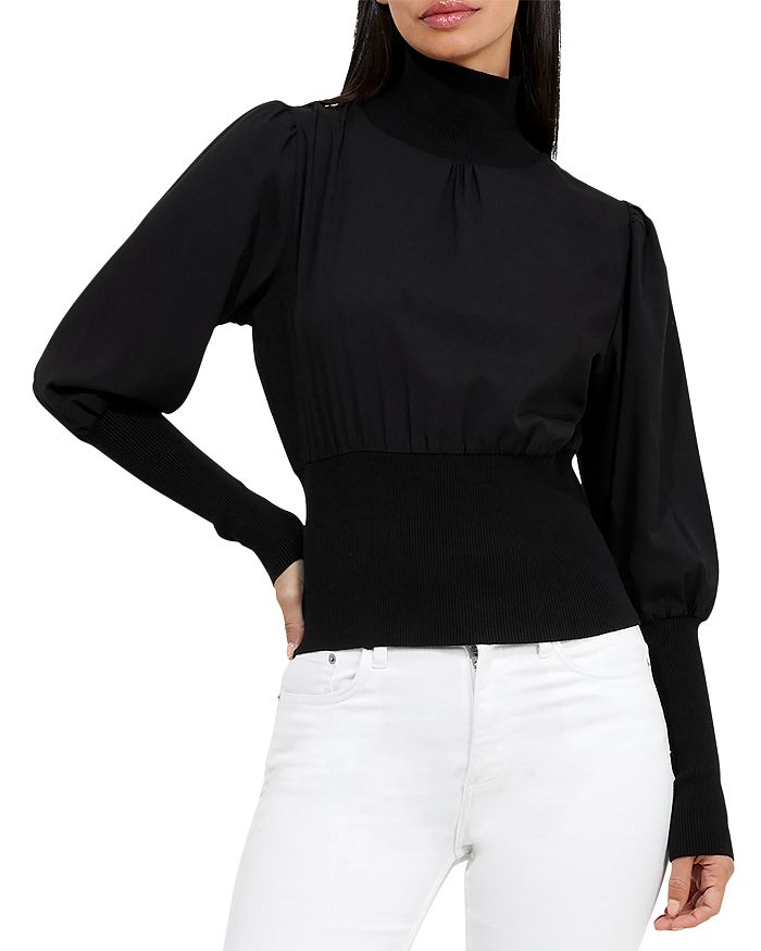 FRENCH CONNECTION KRISTA KNIT TRIM TOP