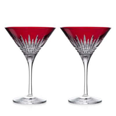 Waterford New Year Celebration Red Martini Glass, Set of 2