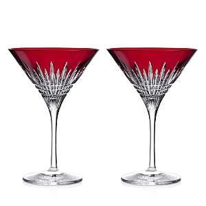 WATERFORD NEW YEAR CELEBRATION RED MARTINI GLASS, SET OF 2