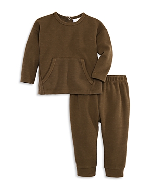 Bloomie's Baby Boys' Waffled Top & Trousers Set - Baby In Sage