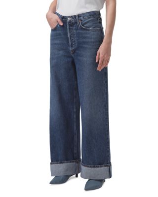 AGOLDE - Dame High Rise Wide Leg Cuffed Jeans in Control