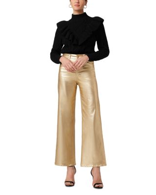 The Mia High Rise Wide Leg Jeans in Gold Foil