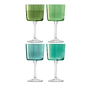 Shop Lsa Gems Wine Glass, Set Of 4 In Jade