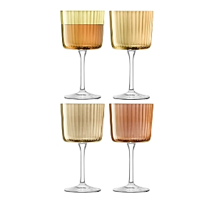 Shop Lsa Gems Wine Glass, Set Of 4 In Amber