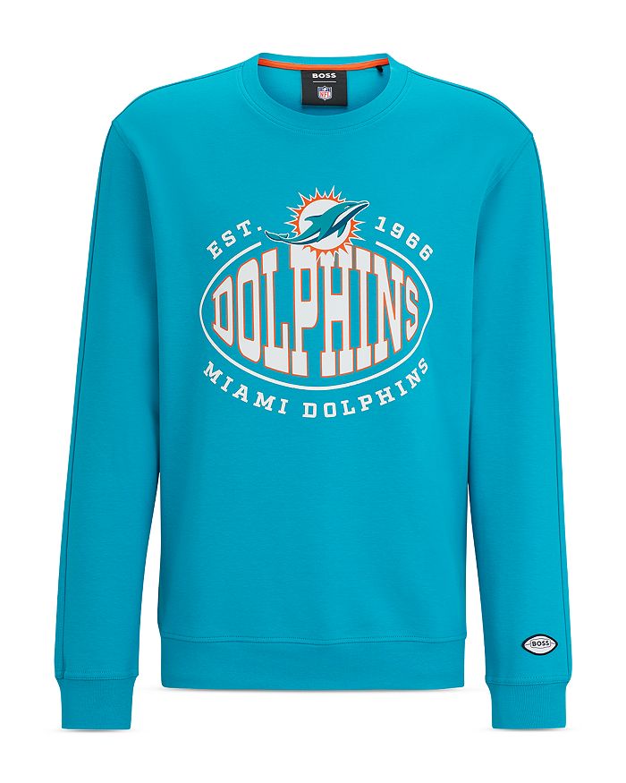 Boss x NFL Cotton-Blend Sweatshirt with Collaborative branding- Dolphins | Men's Tracksuits Size 2XL
