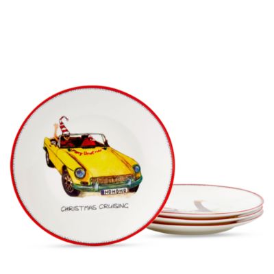 Doodles 6" Tidbit Plates, Set of 4