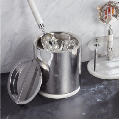 Stainless Steel and Marble Ice Bucket