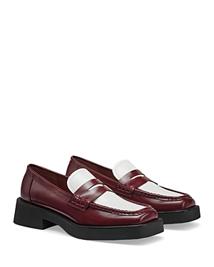 G.h. Bass Originals Women's Bowery Square Toe Loafers In Wine/white