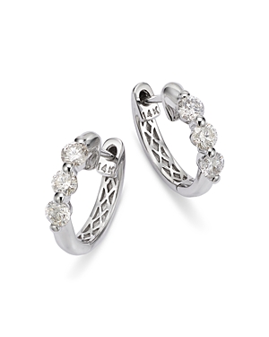 Bloomingdale's Diamond Hoop Earrings In 14k White Gold, 0.50 Ct. T.w.