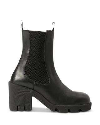 Burberry - Women's Stride Pull On Lug High Heel Chelsea Boots