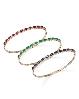 Bloomingdale's Fine Collection - Precious Stone & Diamond Bangle Bracelet in 14K Yellow Gold