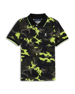 Psycho Bunny Unisex Plano Pique Camo Polo Shirt - Little Kid, Big Kid