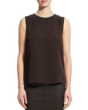 Theory Silk Georgette Shell Top In Mink