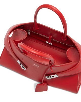 Small Hug Leather Top Handle Bag