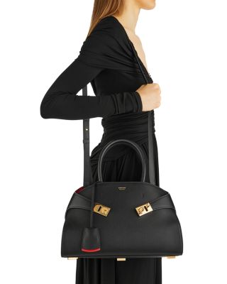 Small Hug Leather Top Handle Bag