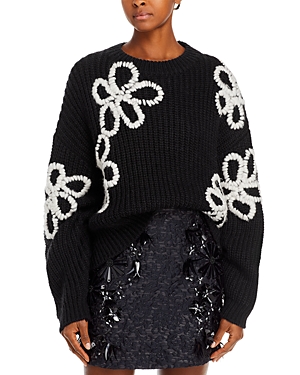 Shop Essentiel Antwerp Eschew Embroidered Sweater In Combo1 Black